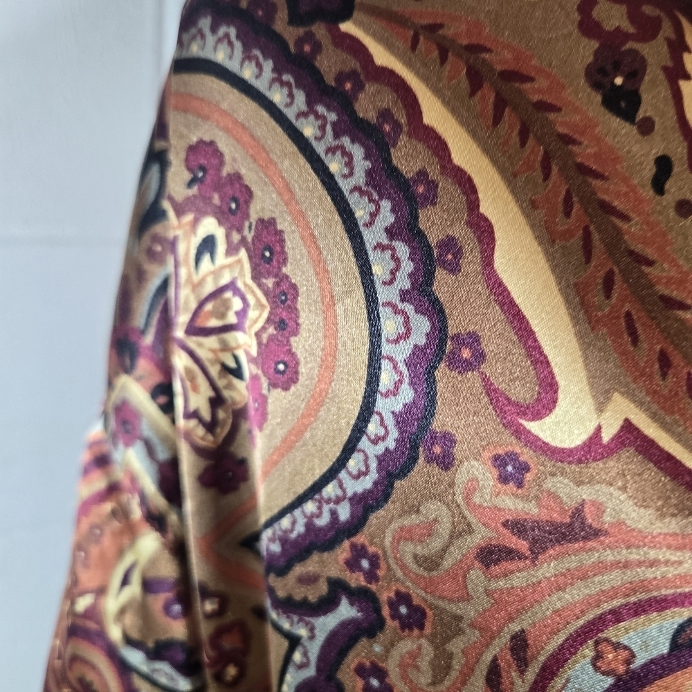 Vtg 90s Y2k Victorias Secret Satin Paisley Terrycloth Robe - Picture 11 of 12